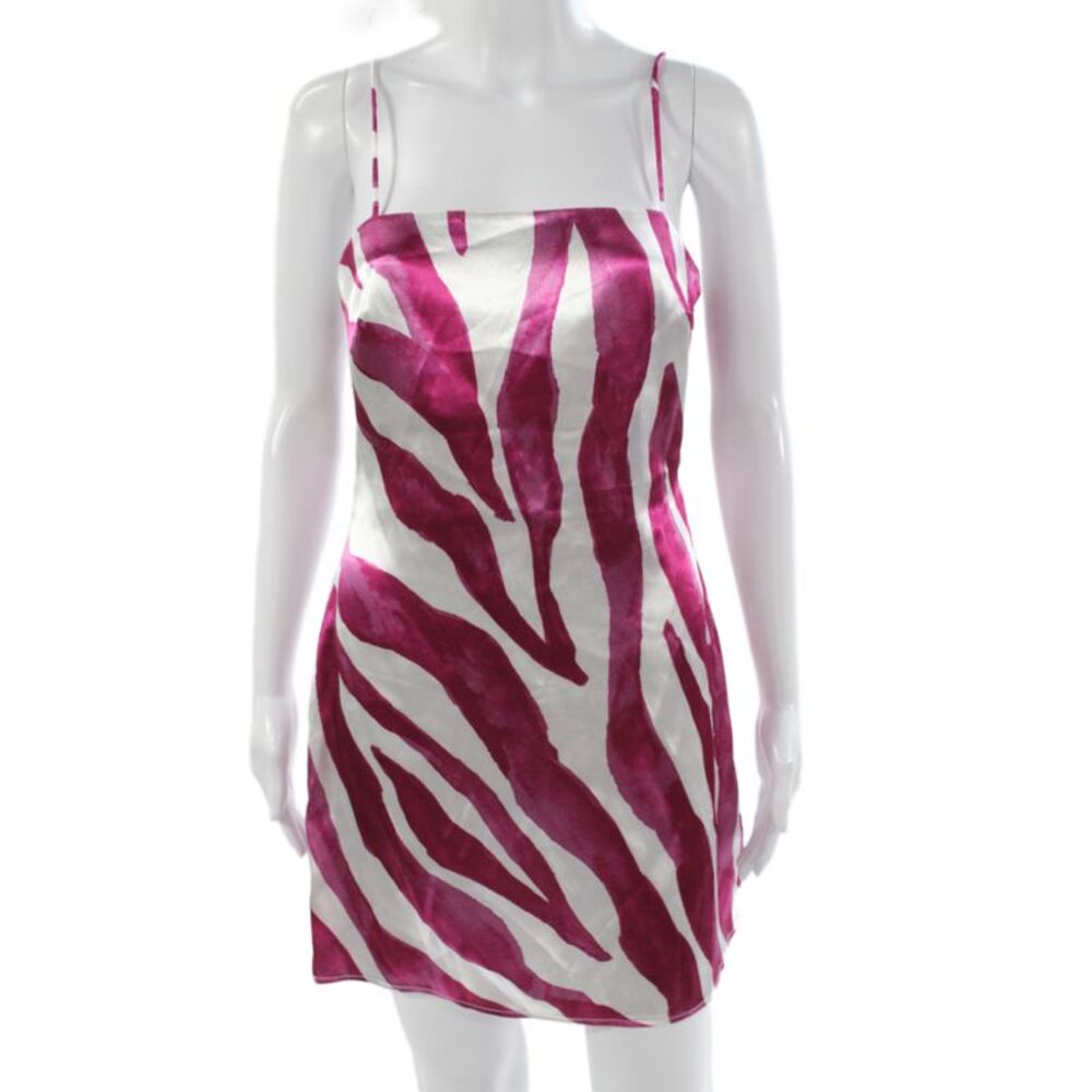 The East Order Womens Pink Animal Print Square Neck Slip Dress Size XS